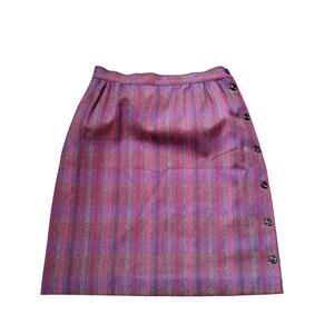 Vtg Wool Plaid Skirt Size 10 Heritage Preppy Holiday Academia PattyWoodard Grape